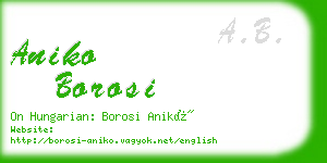 aniko borosi business card